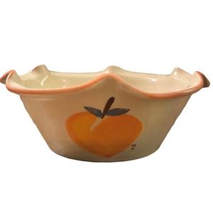 Vintage Pottery scalloped "Peach" bowl - Kovack Pottery {30% off bundled}